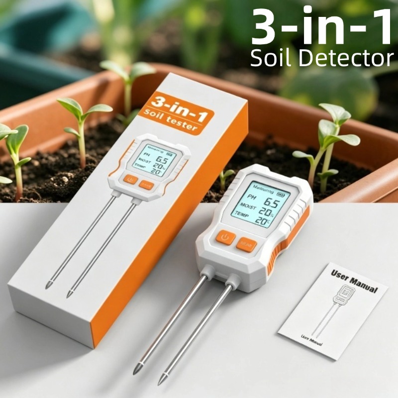 Moisture Meter Plant - 3-in-1 Digital Soil Tester with Dual