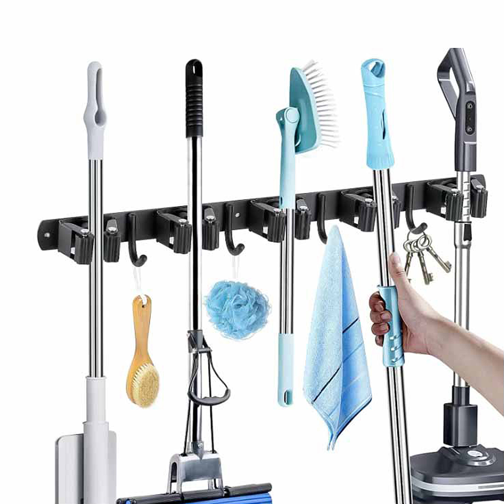 Gardening Tools Organiser - Stainless Steel Mop and Broom Holder