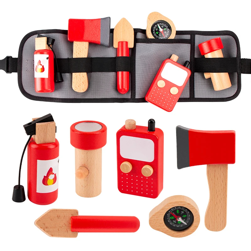 Gardening Tools For 6 Year Old - Wooden Kids Simulation Tool Firefighter Waist