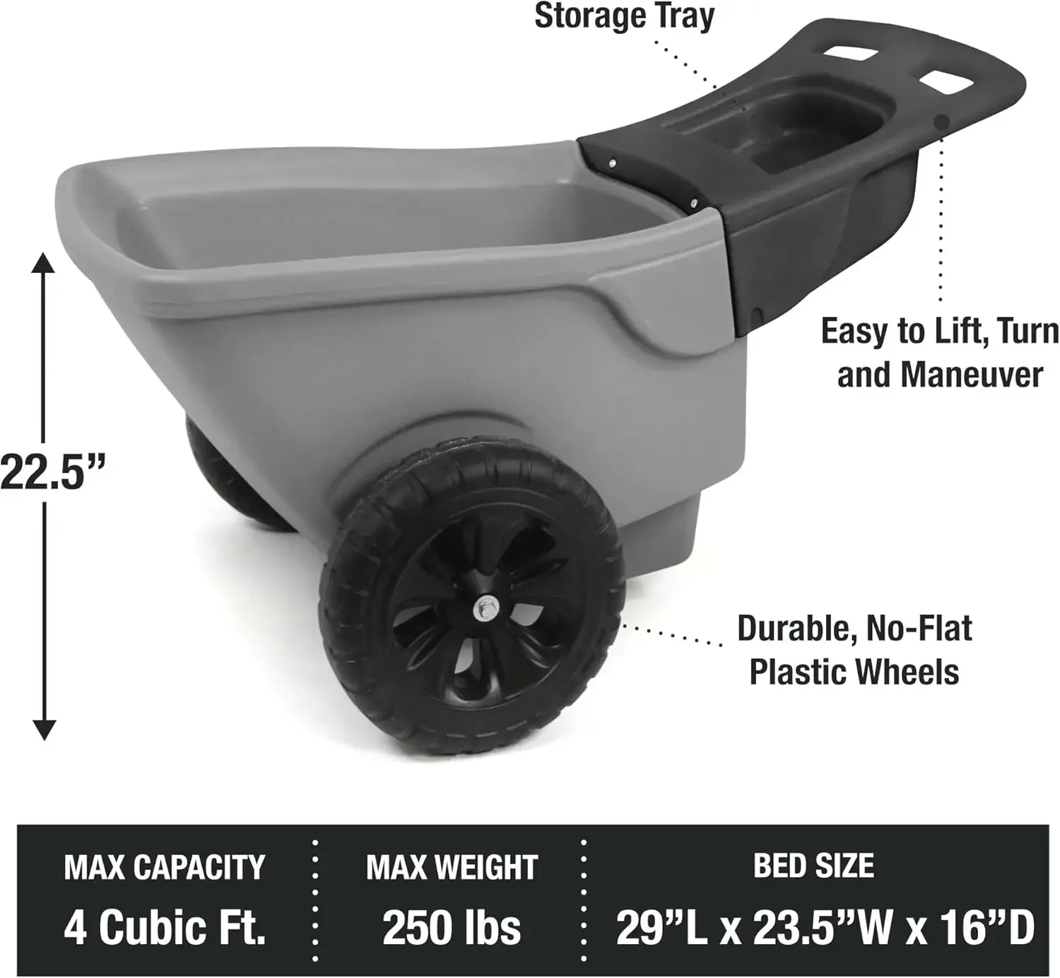 Easy Haul Durable Wheelbarrow  - огляд і ціна Gardening Tools Made In Usa