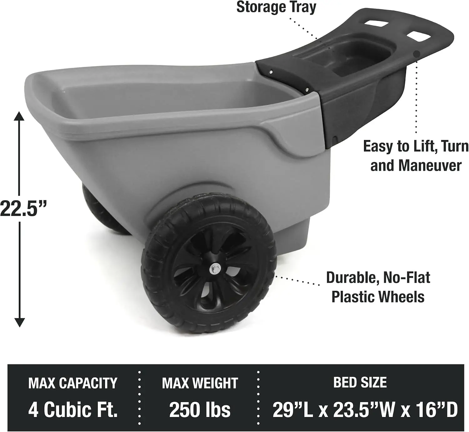 Easy Haul Durable Wheelbarrow  - огляд і ціна Gardening Tools Made In Usa